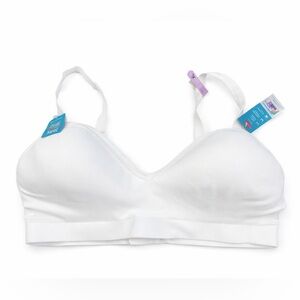Hanes White SmoothTec 4-Way Stretch Bra-New With Tags XL